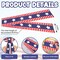 Patriotic Wreath Sash for Front Door, 56" Red White Stripe Star Satin Ribbon Garland for 4th of July, Memorial Day & DIY Wreath Bow Decorations